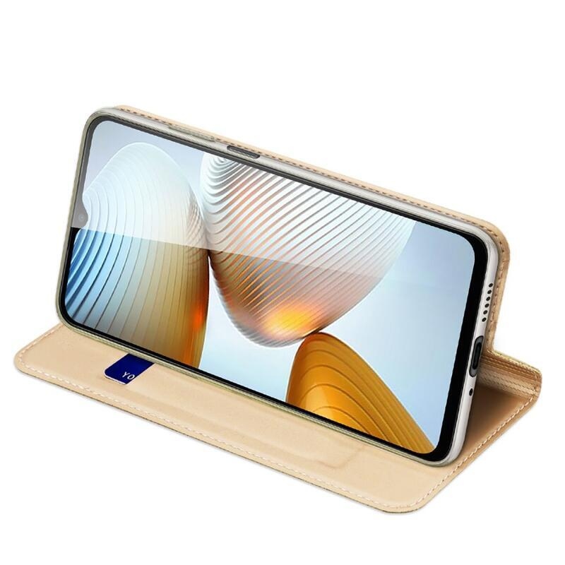 DUX PU kožené pouzdro na mobil Xiaomi Poco M4 5G - zlaté