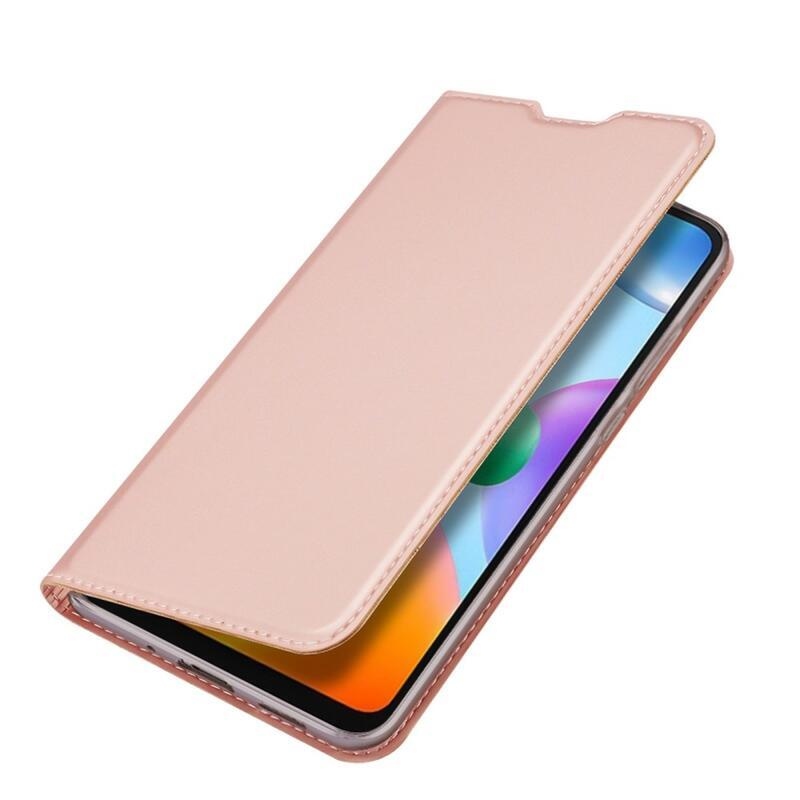 DUX PU kožené pouzdro na mobil Xiaomi Redmi 10C - růžovozlaté