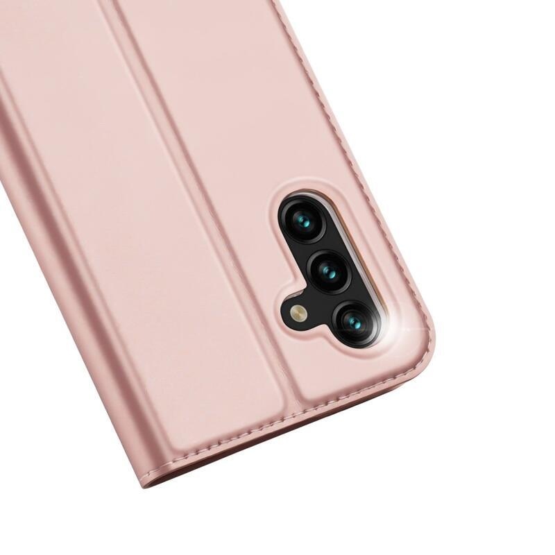 DUX PU kožené pouzdro na mobilní telefon Samsung Galaxy A13 5G/Galaxy A04s (164.7 x 76.7 x 9.1 mm) - růžovozlaté