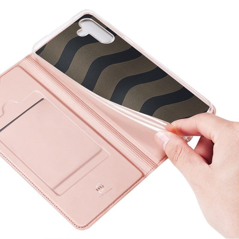 DUX PU kožené pouzdro na mobilní telefon Samsung Galaxy A13 5G/Galaxy A04s (164.7 x 76.7 x 9.1 mm) - růžovozlaté