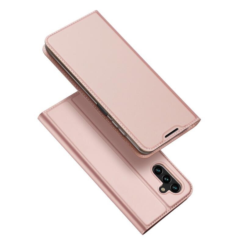 DUX PU kožené pouzdro na mobilní telefon Samsung Galaxy A13 5G/Galaxy A04s (164.7 x 76.7 x 9.1 mm) - růžovozlaté