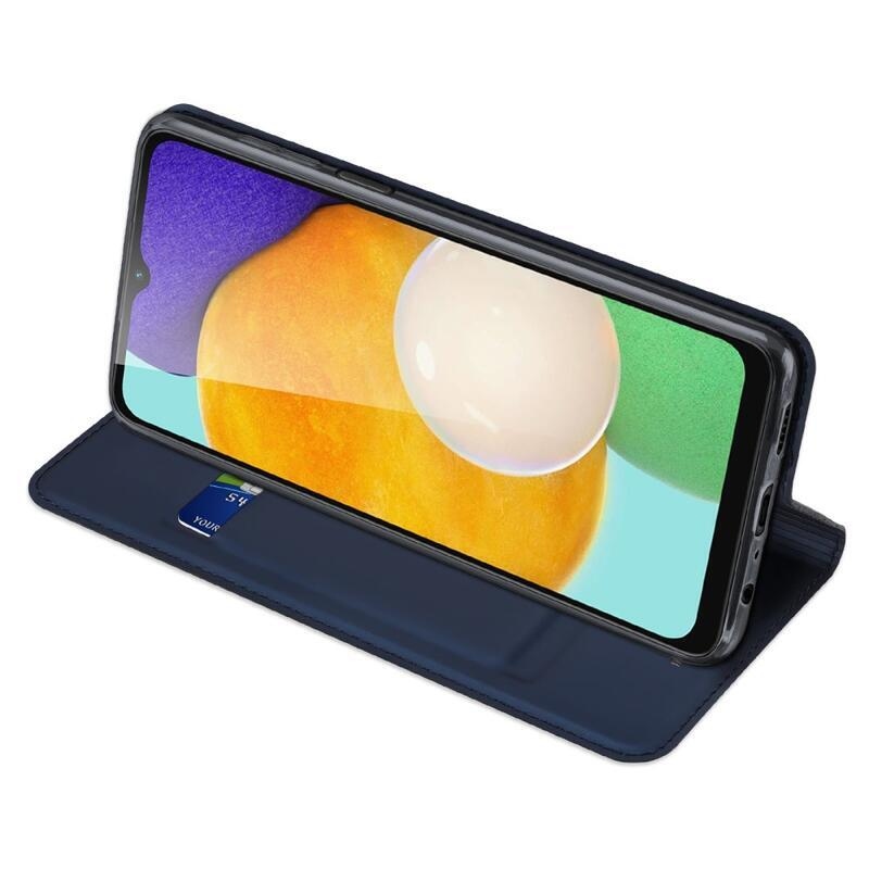 DUX PU kožené pouzdro na mobilní telefon Samsung Galaxy A13 5G/Galaxy A04s (164.7 x 76.7 x 9.1 mm) - tmavěmodré