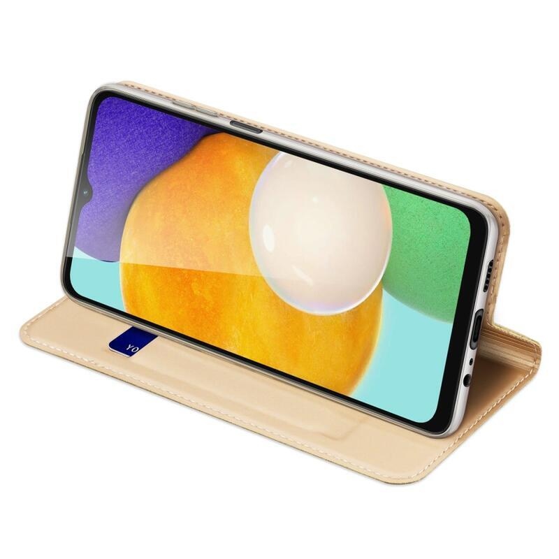 DUX PU kožené pouzdro na mobilní telefon Samsung Galaxy A13 5G/Galaxy A04s (164.7 x 76.7 x 9.1 mm) - zlaté