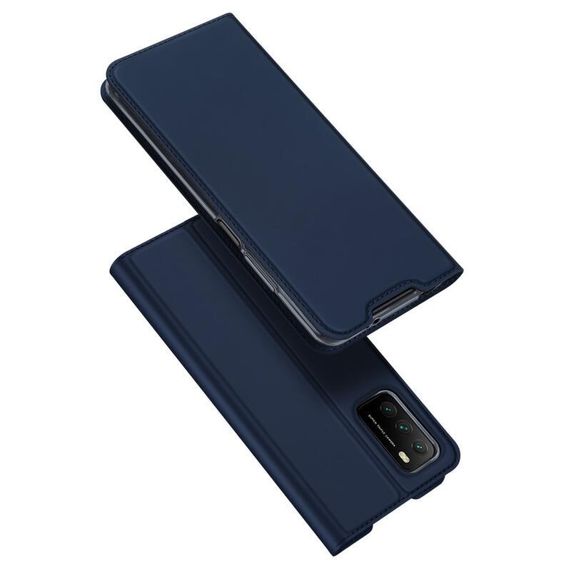 DUX PU kožené pouzdro na telefon Xiaomi Poco M3/Redmi 9T - tmavěmodré