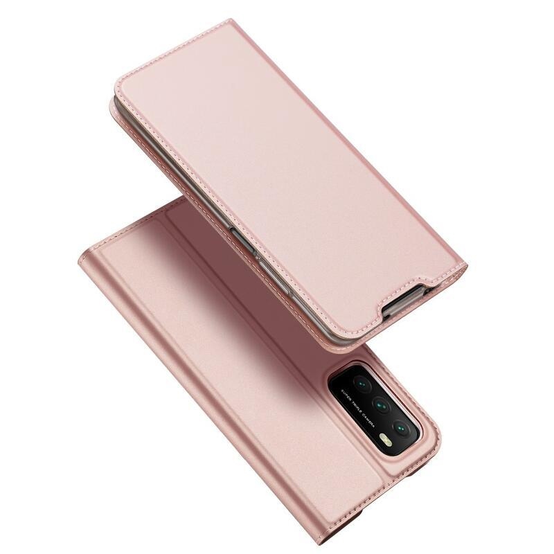 DUX PU kožené pouzdro na telefon Xiaomi Poco M3/Redmi 9T - růžové