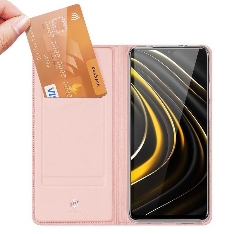 DUX PU kožené pouzdro na telefon Xiaomi Poco M3/Redmi 9T - růžové