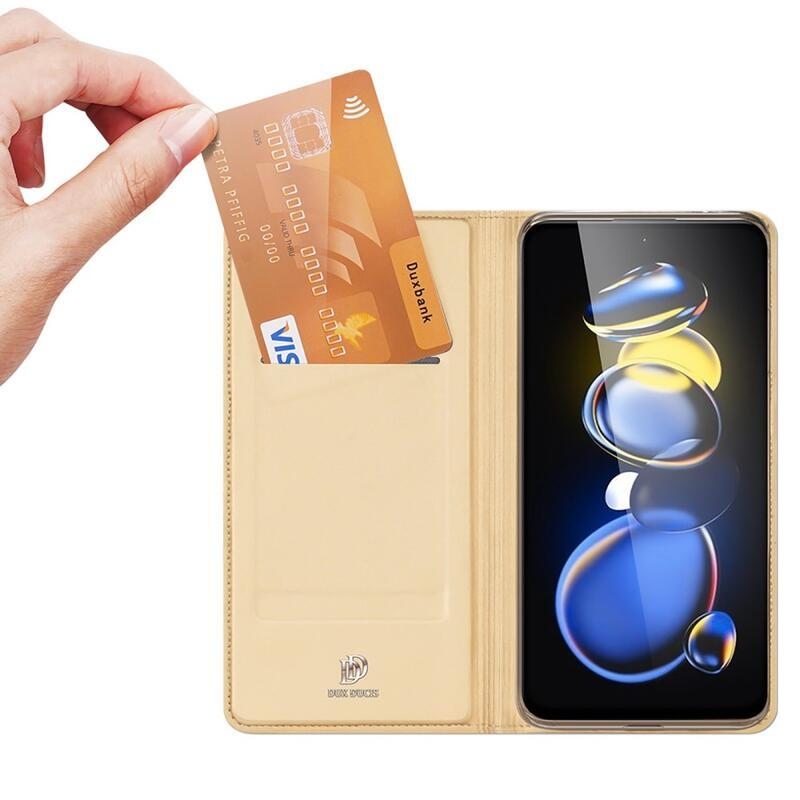 DUX stylové PU kožené pouzdro na mobil Xiaomi Poco X4 GT 5G - zlaté