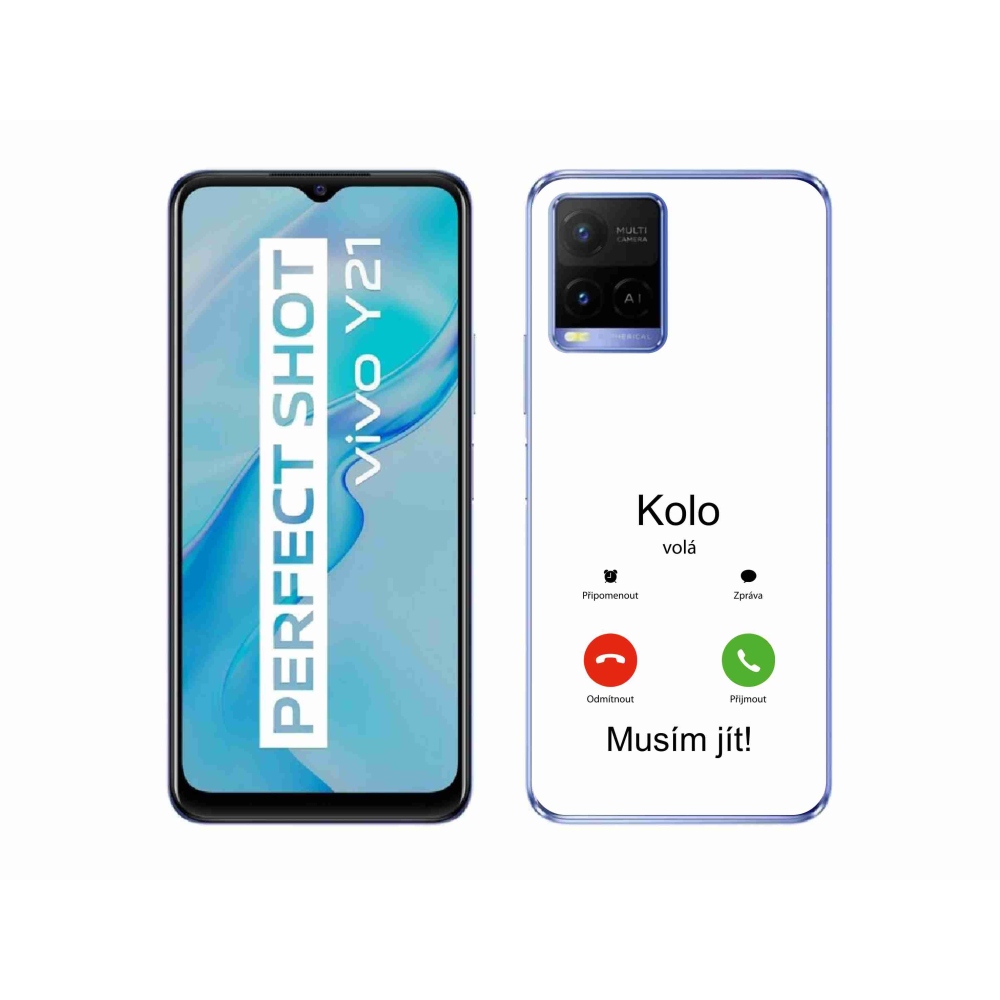 Gelový kryt mmCase na Vivo Y21/Y21s/Y33s - kolo volá bílé pozadí
