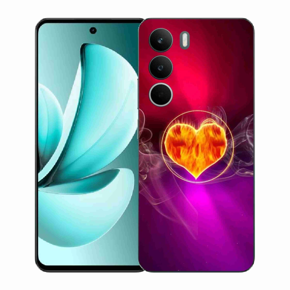 Gelový kryt mmCase na Realme C71 - ohnivé srdce