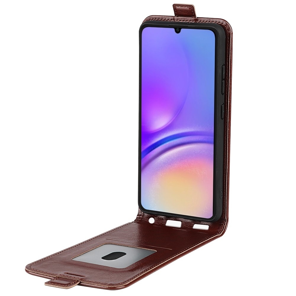 Vertical flipové pouzdro na Samsung Galaxy A07 4G - hnědé
