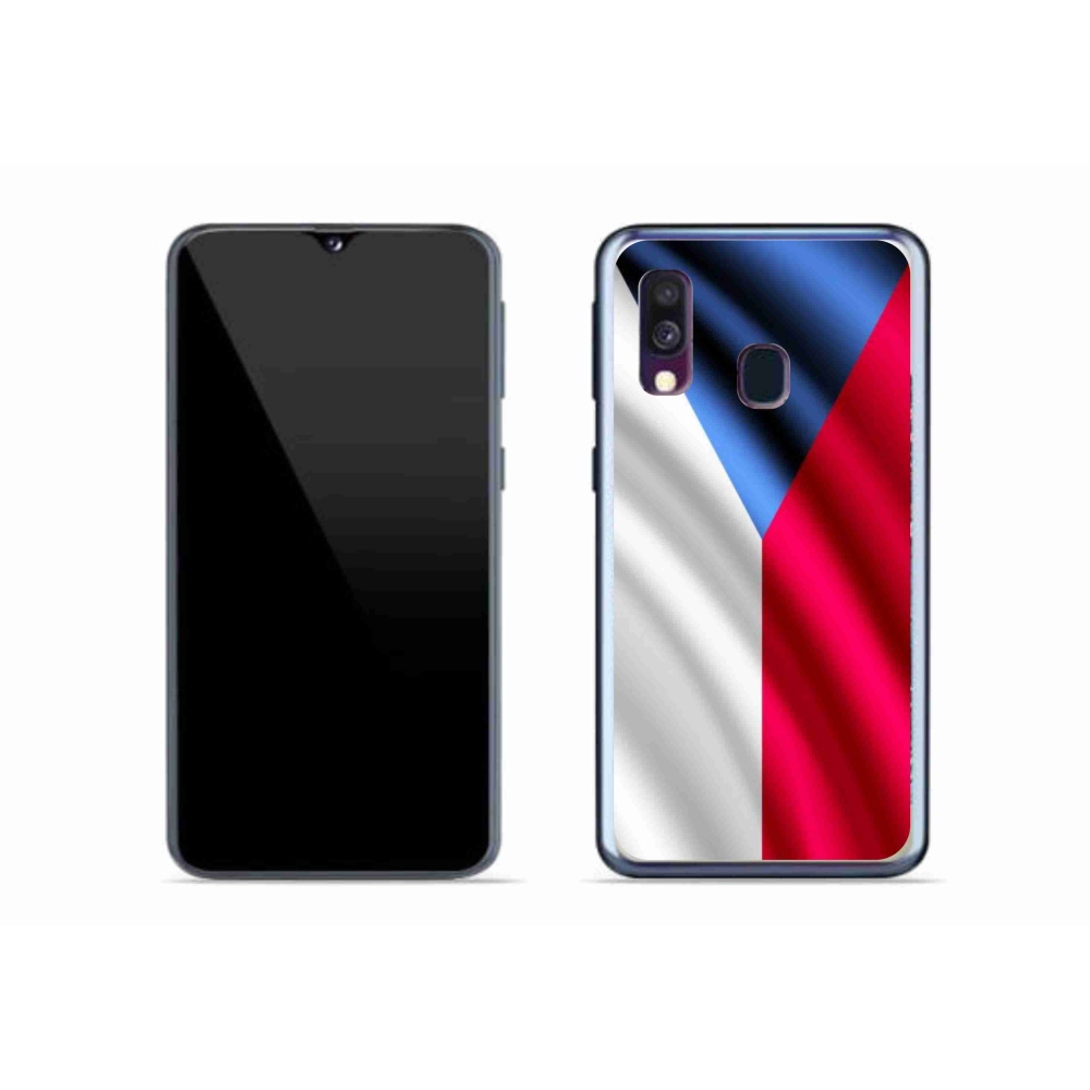 Gelový kryt mmCase na mobil Samsung Galaxy A40 - česká vlajka
