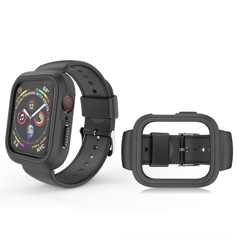 Dvoubarevný silikonový řemínek pro Apple Watch 4 40mm - černý