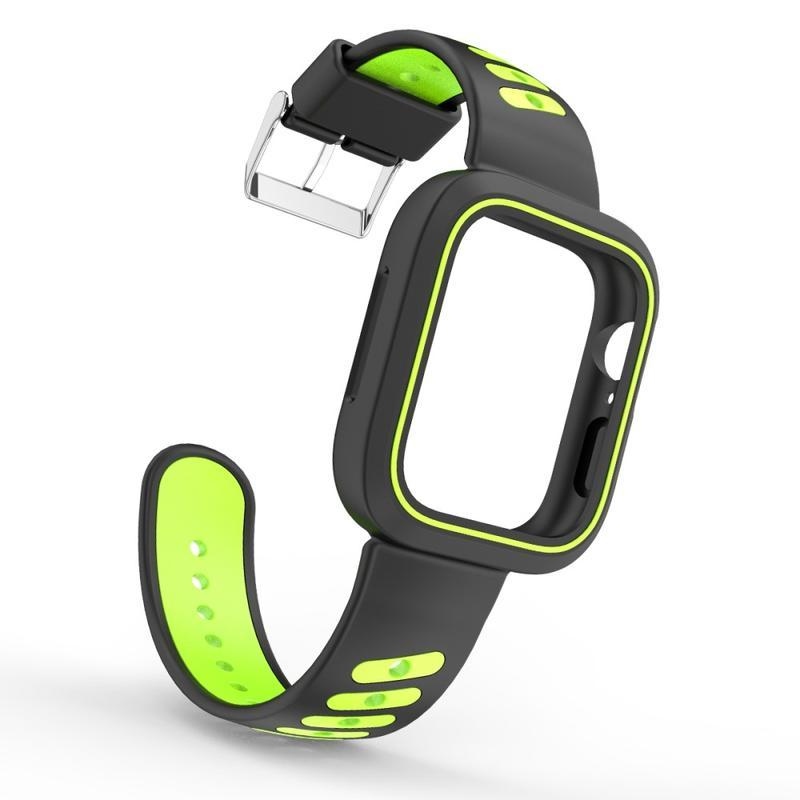 Dvoubarevný silikonový řemínek pro Apple Watch 4 40mm - černý/žlutý