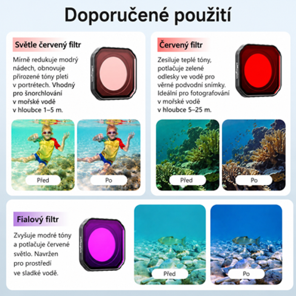 AMAGISN fialový potápěčský filtr pro Insta360 Ace Pro 2