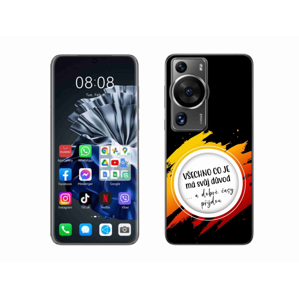 Gelový kryt mmCase na Huawei P60 Pro - citát 3 černé pozadí