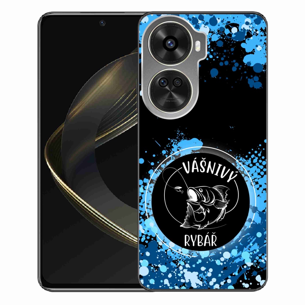 Gelový kryt mmCase na Huawei Nova 12 SE - vášnivý rybář černé pozadí