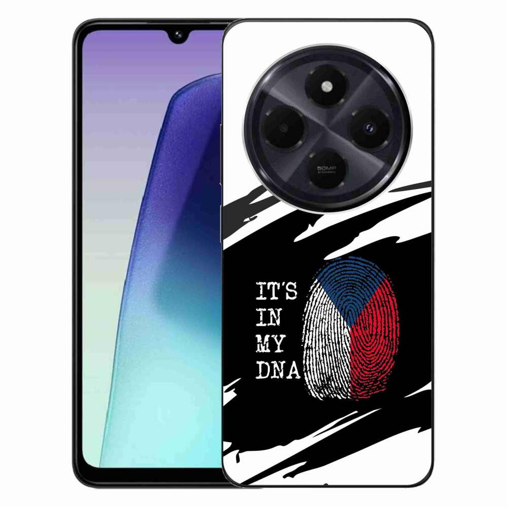 Gelový kryt mmCase na Xiaomi Redmi 14C/Poco C75 - vlajka otisk prstu černobílé pozadí