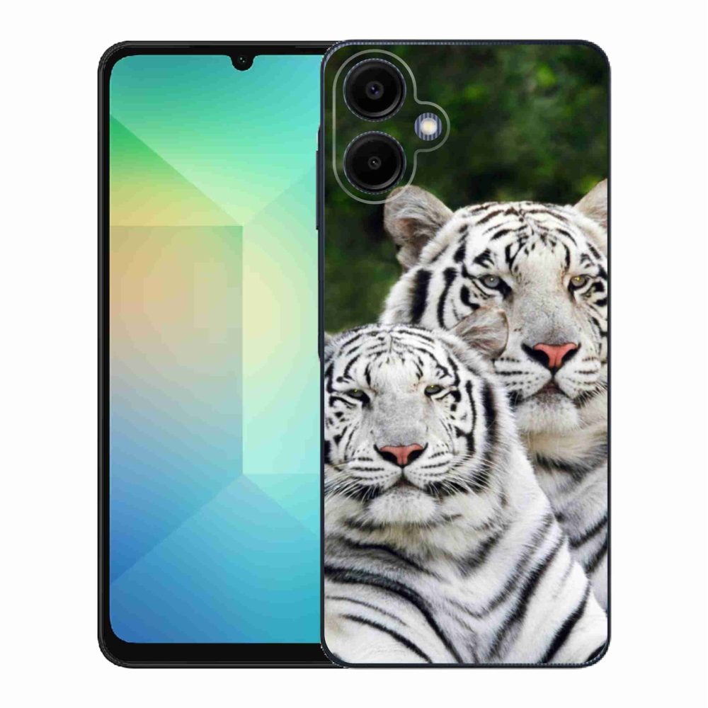 Gelový kryt mmCase na Samsung Galaxy A06 4G - bílí tygři