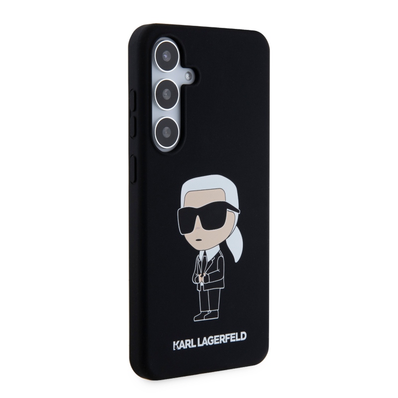 Karl Lagerfeld Liquid Silicone Ikonik NFT Zadní Kryt pro Samsung Galaxy S24+ Black