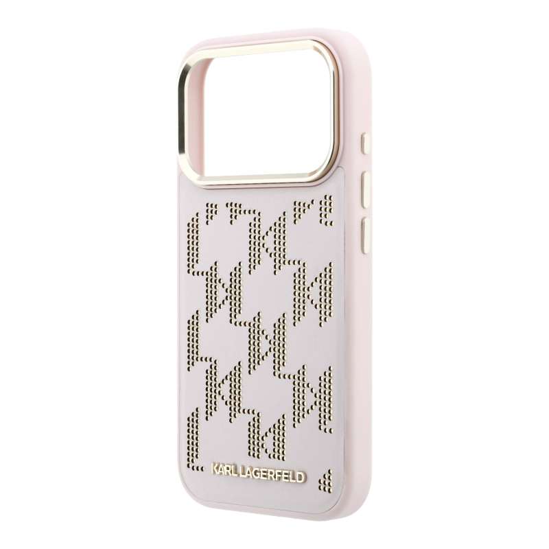Karl Lagerfeld PU Perforated Monogram MagSafe Zadní Kryt pro iPhone 17 Pro Pink