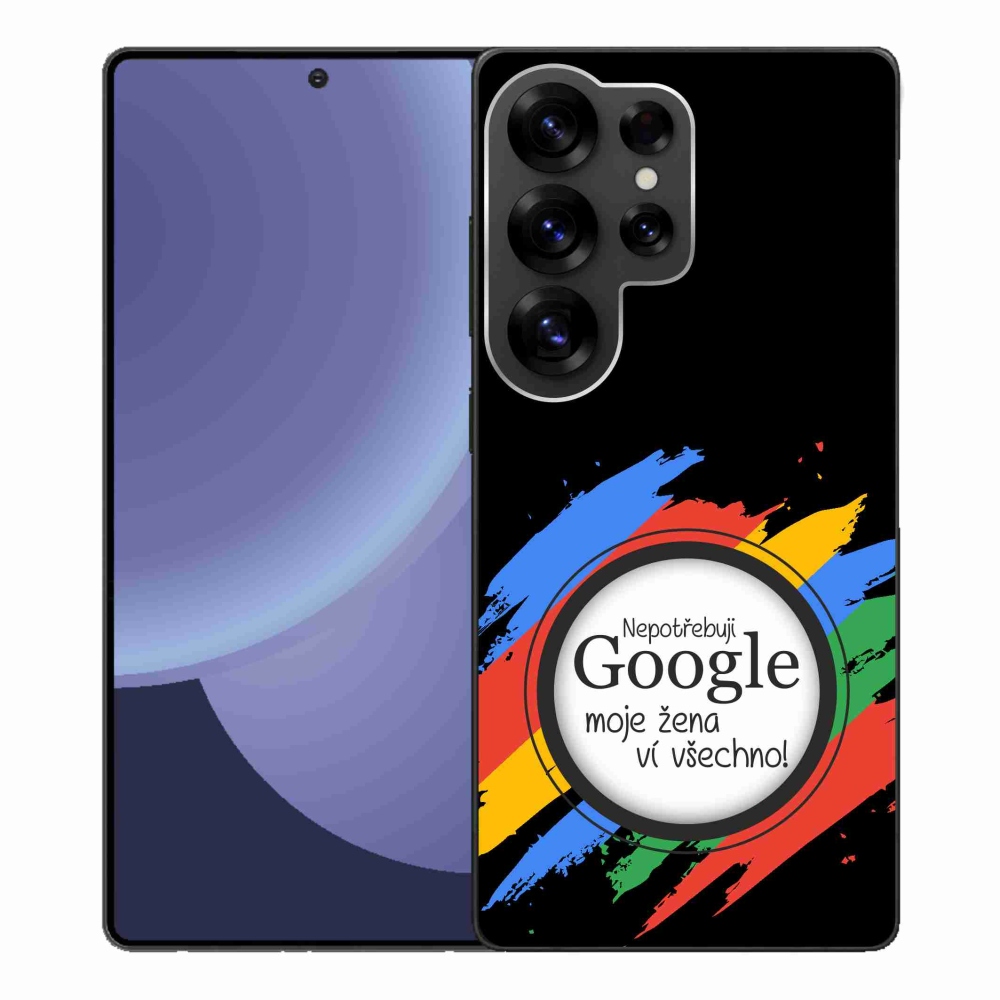 Gelový kryt mmCase na Samsung Galaxy S25 Ultra - žena ví všechno černé pozadí