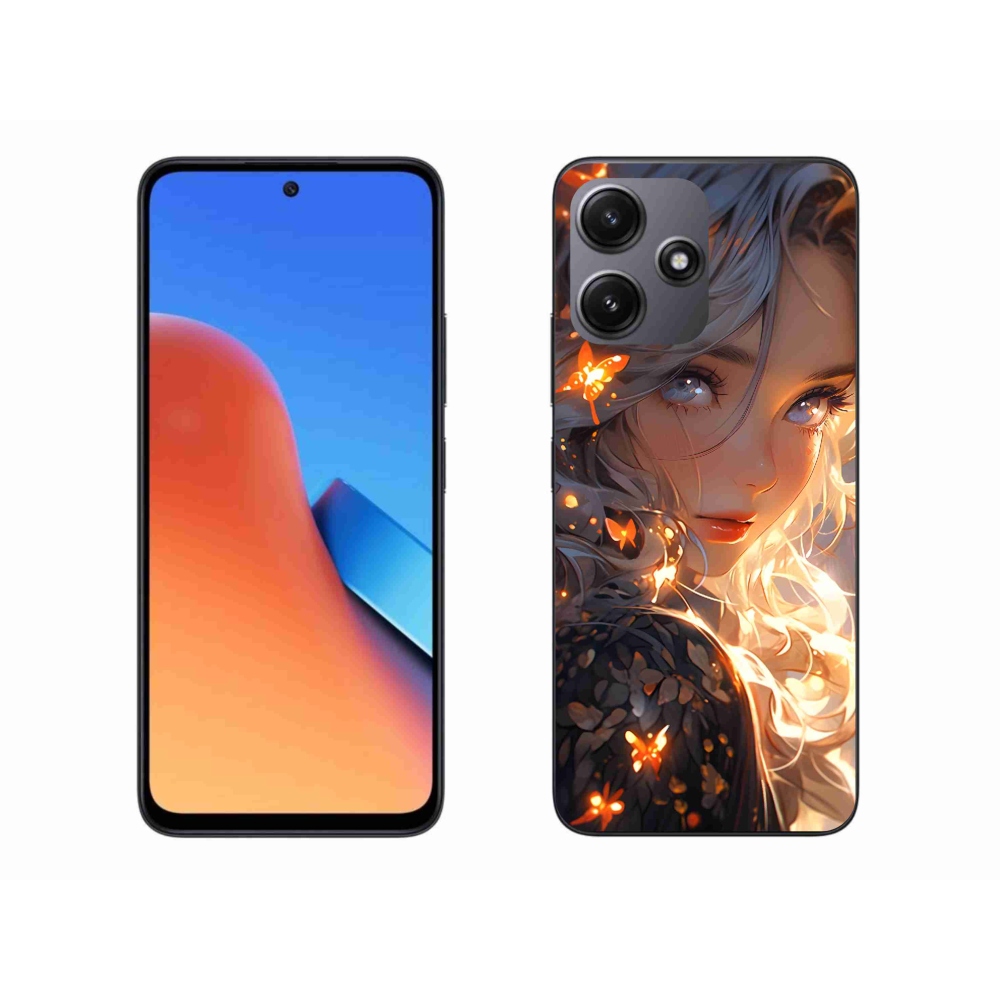 Gelový kryt mmCase na Xiaomi Redmi 12 5G - dívka a motýli