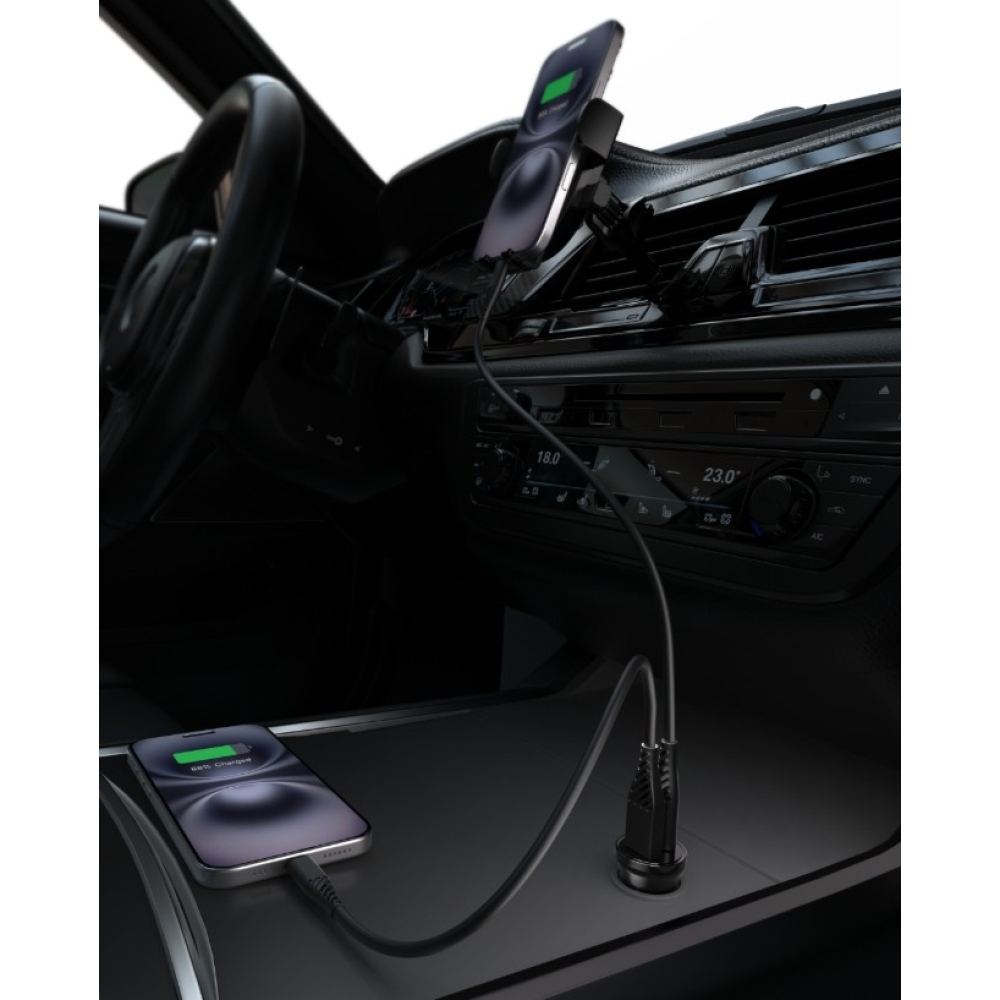iPEAX Autonabíječka CL-04, PD, 30 W, 1x USB-C a 1x USB-A - černá