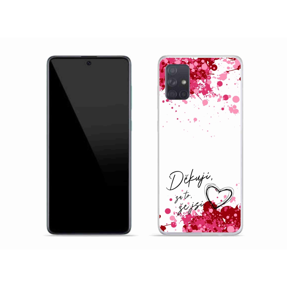 Gelový kryt mmCase na Samsung Galaxy A51 - zamilovaný text 2 bílé pozadí