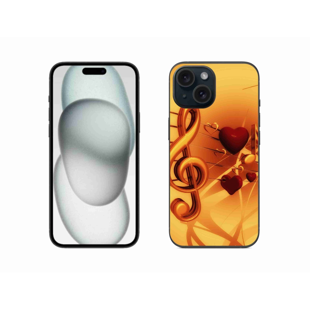 Gelový kryt mmCase na iPhone 15 - noty