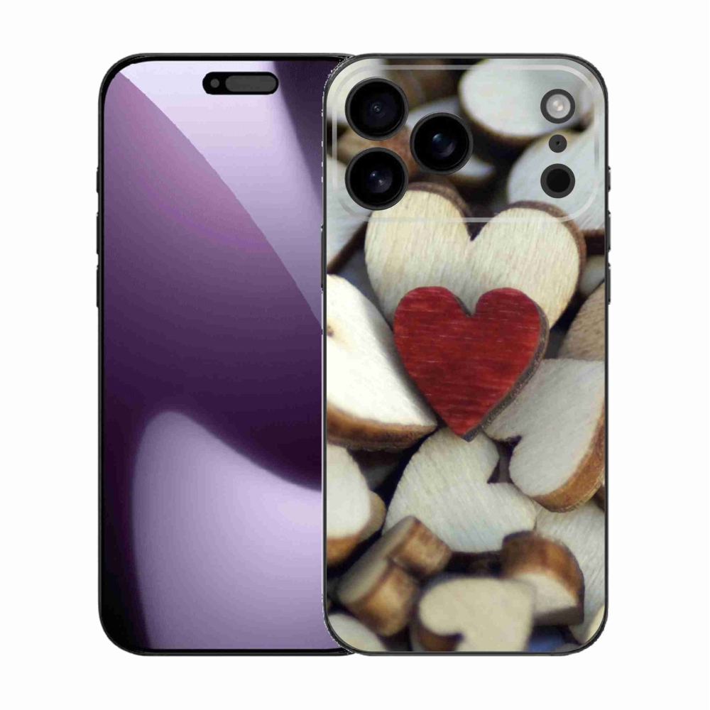 Gelový kryt mmCase na iPhone 17 Pro Max - gravírované červené srdce 