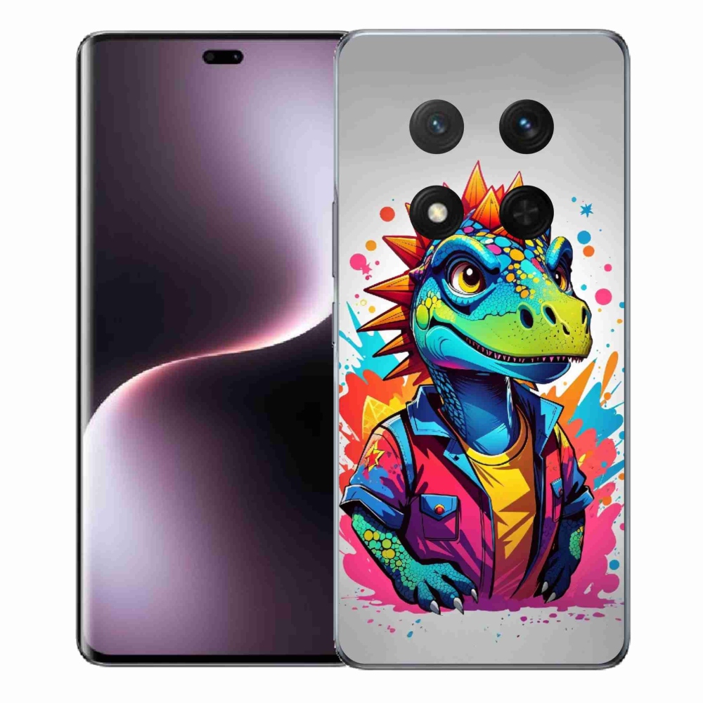 Gelový kryt mmCase na Honor Magic 7 Lite 5G - barevný dinosaurus