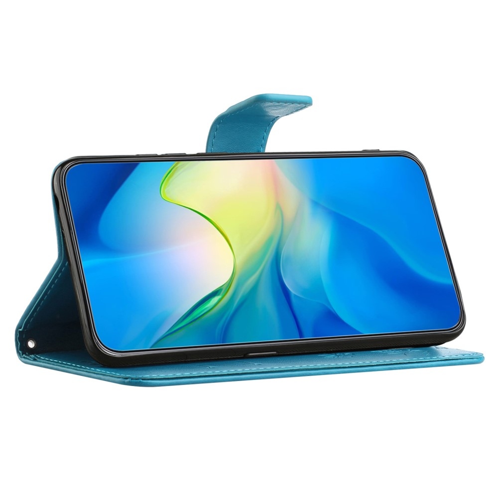 Flower knížkové pouzdro na Samsung Galaxy A56 5G - modré