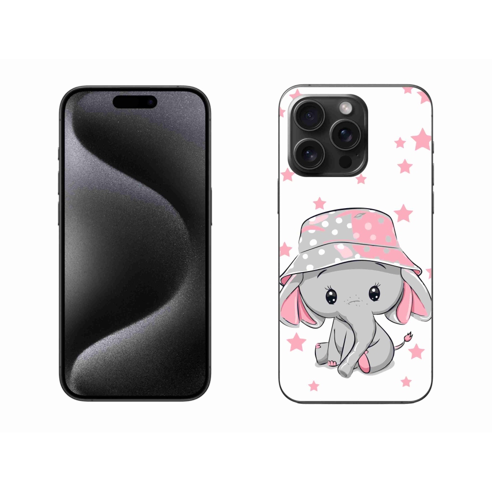Gelový kryt mmCase na iPhone 15 Pro Max - růžový slon