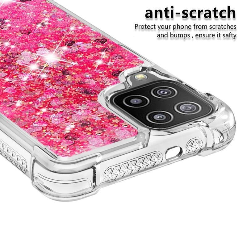 Dynamic přesýpací gelový obal na mobil Samsung Galaxy A22 4G - růžový