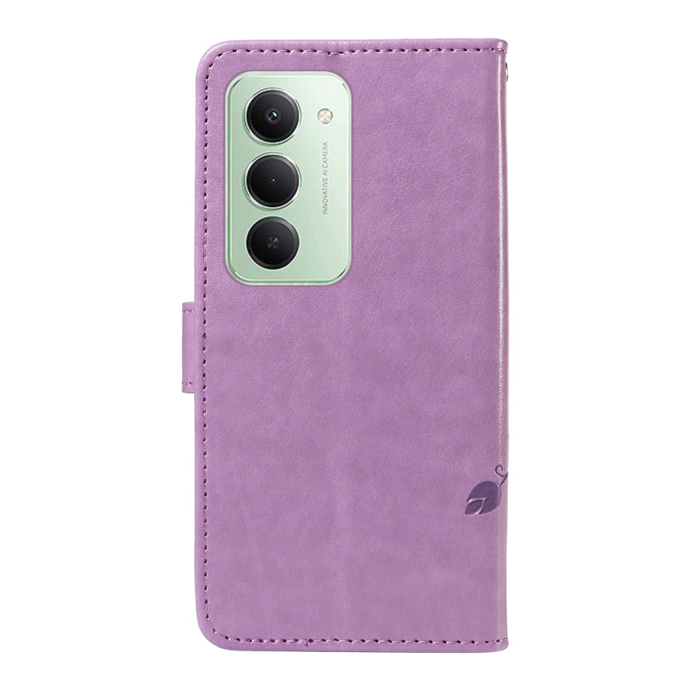 Flowery knížkové pouzdro na Xiaomi Redmi 15 4G (171mm) - světlefialové