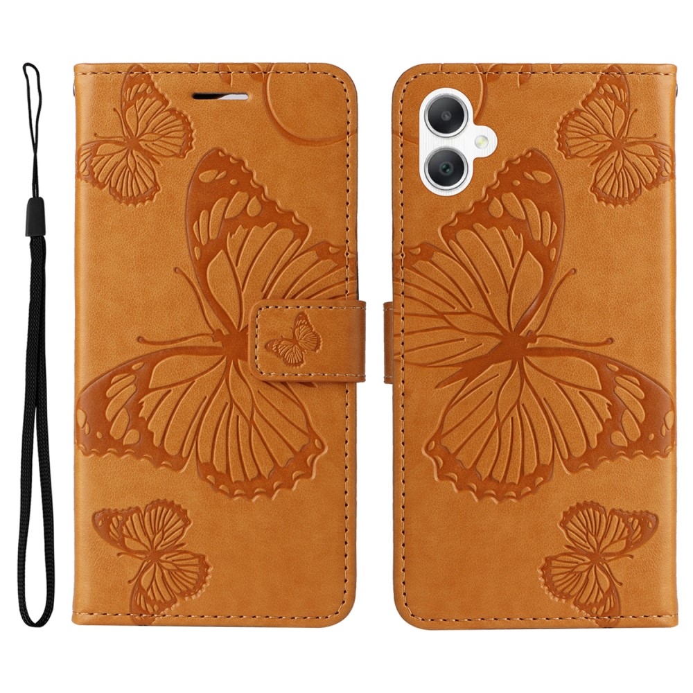 Big Butterfly knížkové pouzdro na Samsung Galaxy A06 4G - žluté