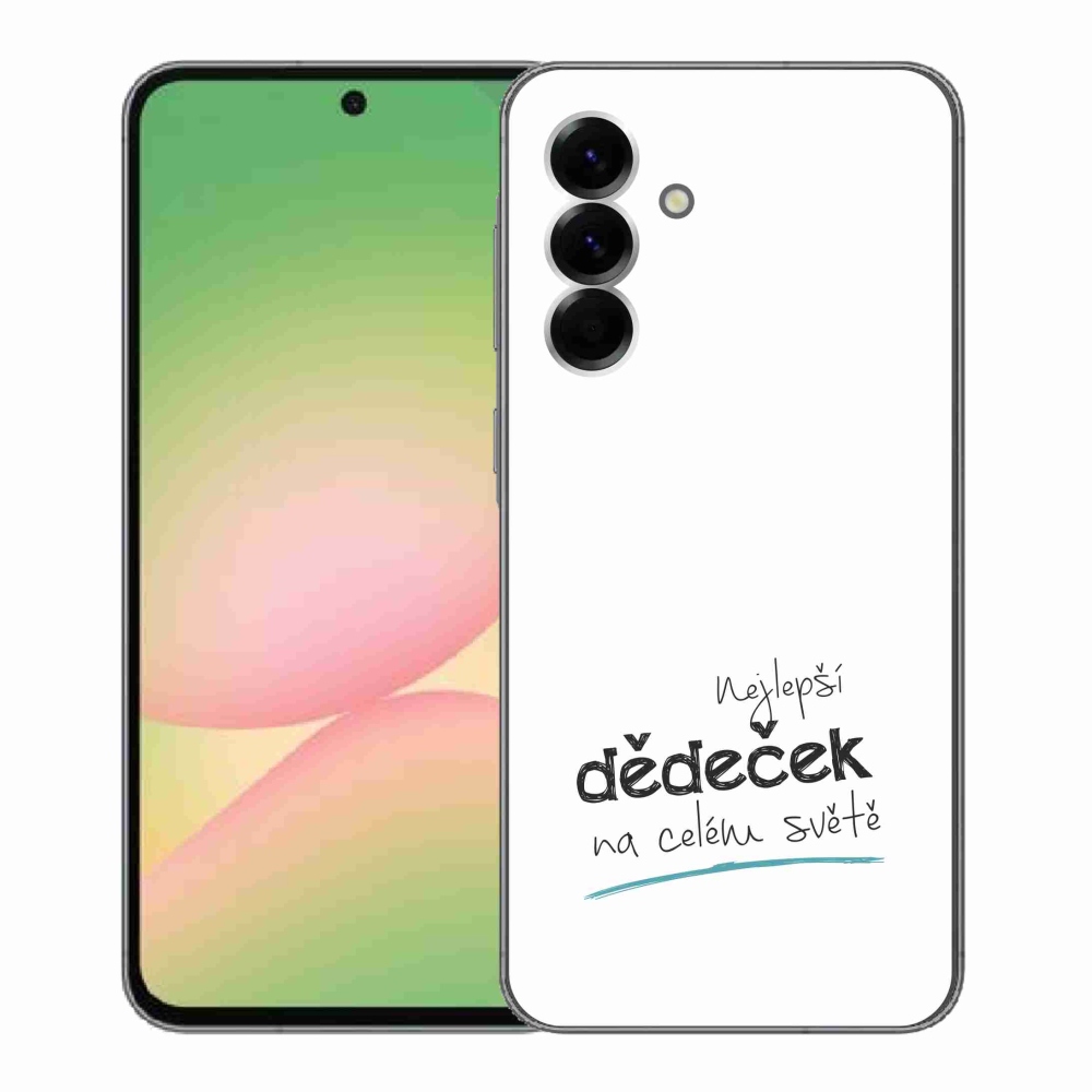 Gelový kryt mmCase na Samsung Galaxy A56 5G - nejlepší dědeček 3 bílé pozadí