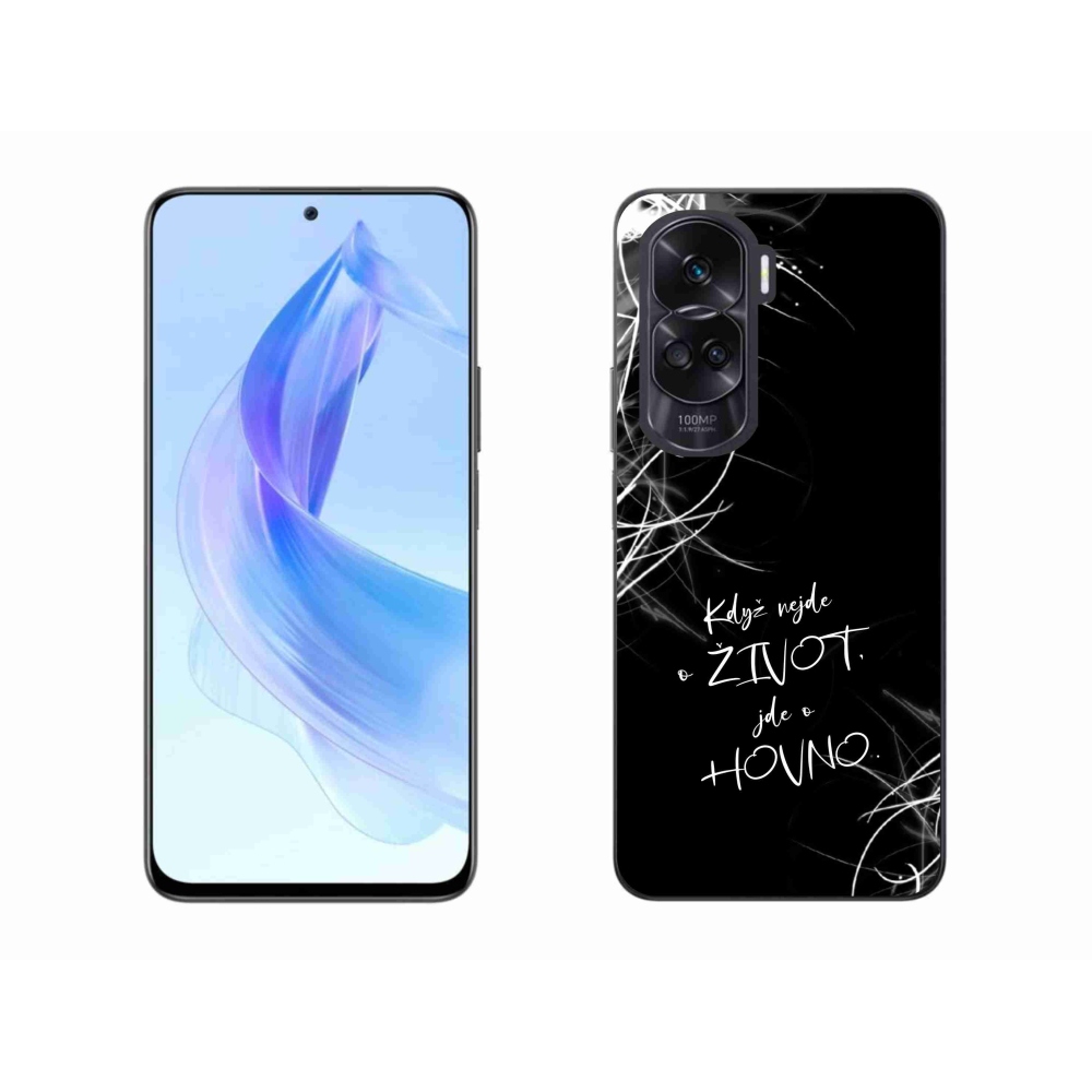 Gelový kryt mmCase na Honor 90 Lite - vtipný text 16 černé pozadí