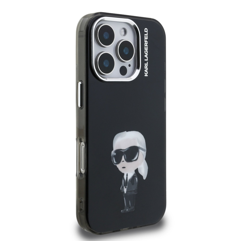 Karl Lagerfeld IML Aquarelle Karl Zadní Kryt pro iPhone 16 Pro Black