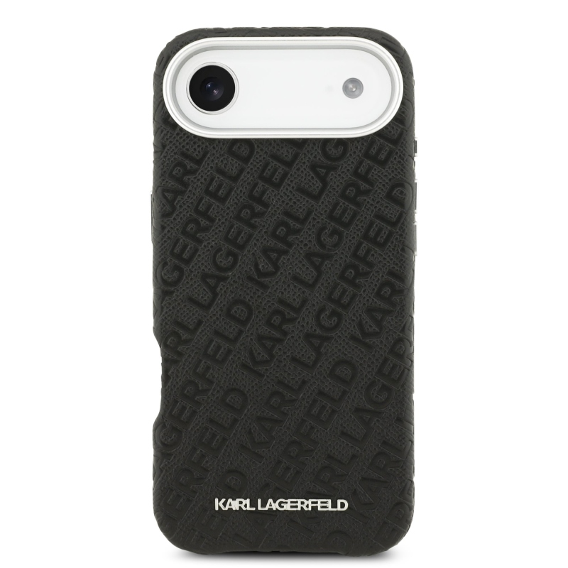 Karl Lagerfeld Grained PU Repeated Logo MagSafe Zadní Kryt pro iPhone Air Black