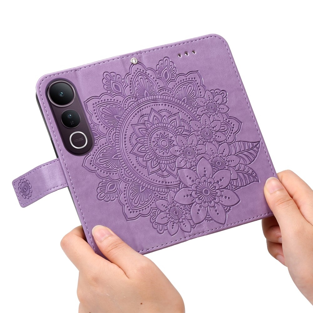 Mandala knížkové pouzdro na Vivo V50 Lite 4G/5G - fialové