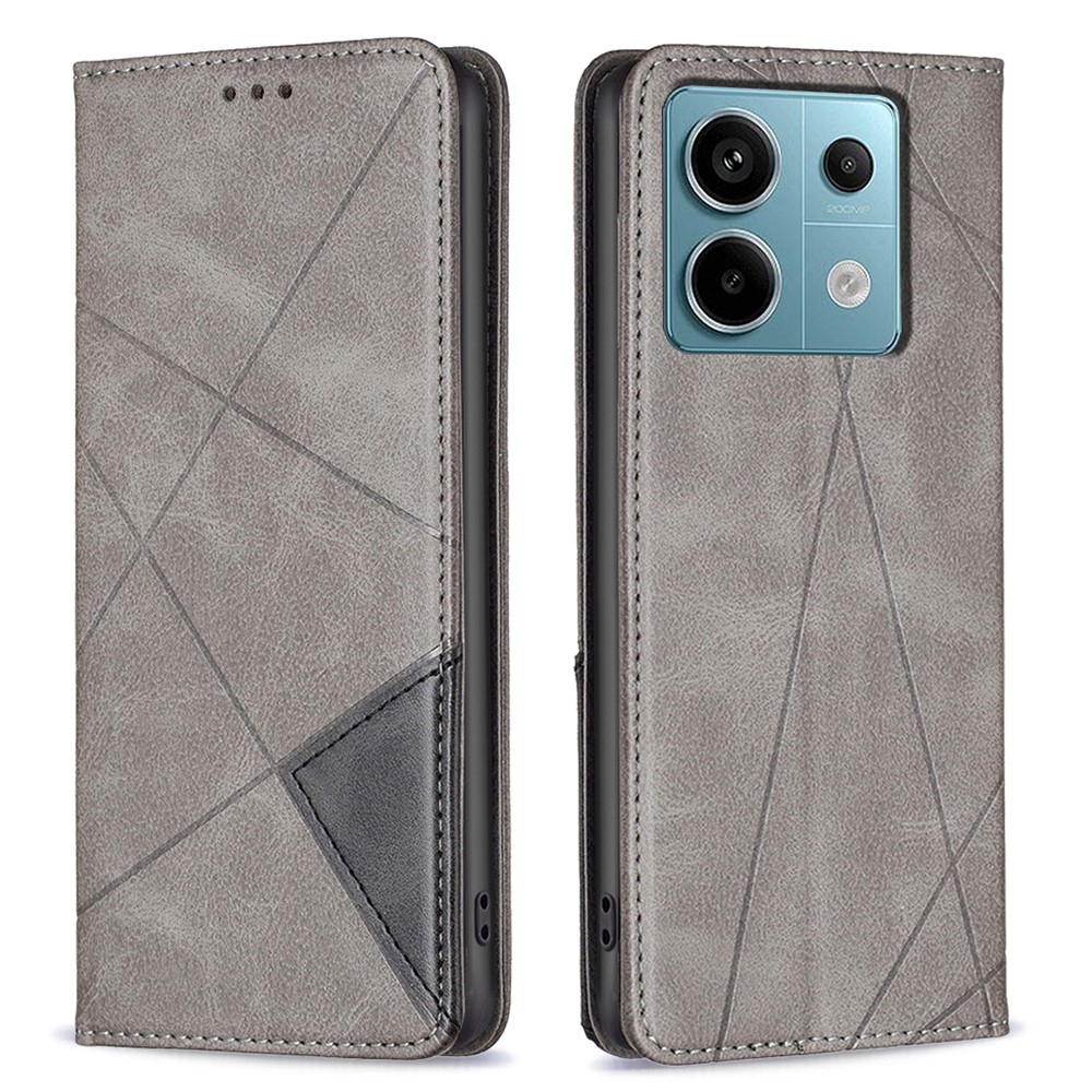 Triangle knížkové pouzdro na Xiaomi Redmi Note 13 Pro 4G/Poco M6 Pro - šedé