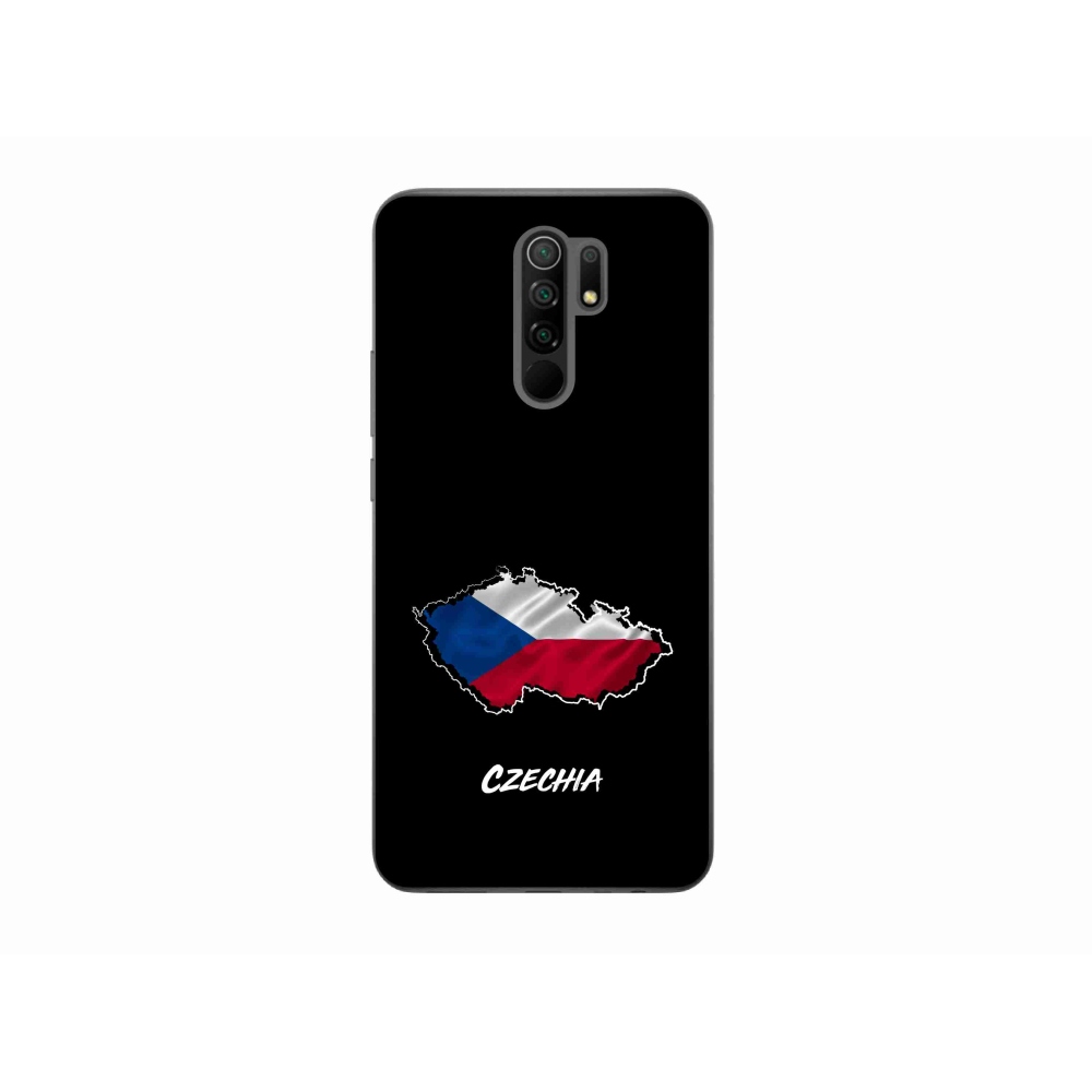 Gelový kryt mmCase na Xiaomi Redmi 9 - Czechia černé pozadí