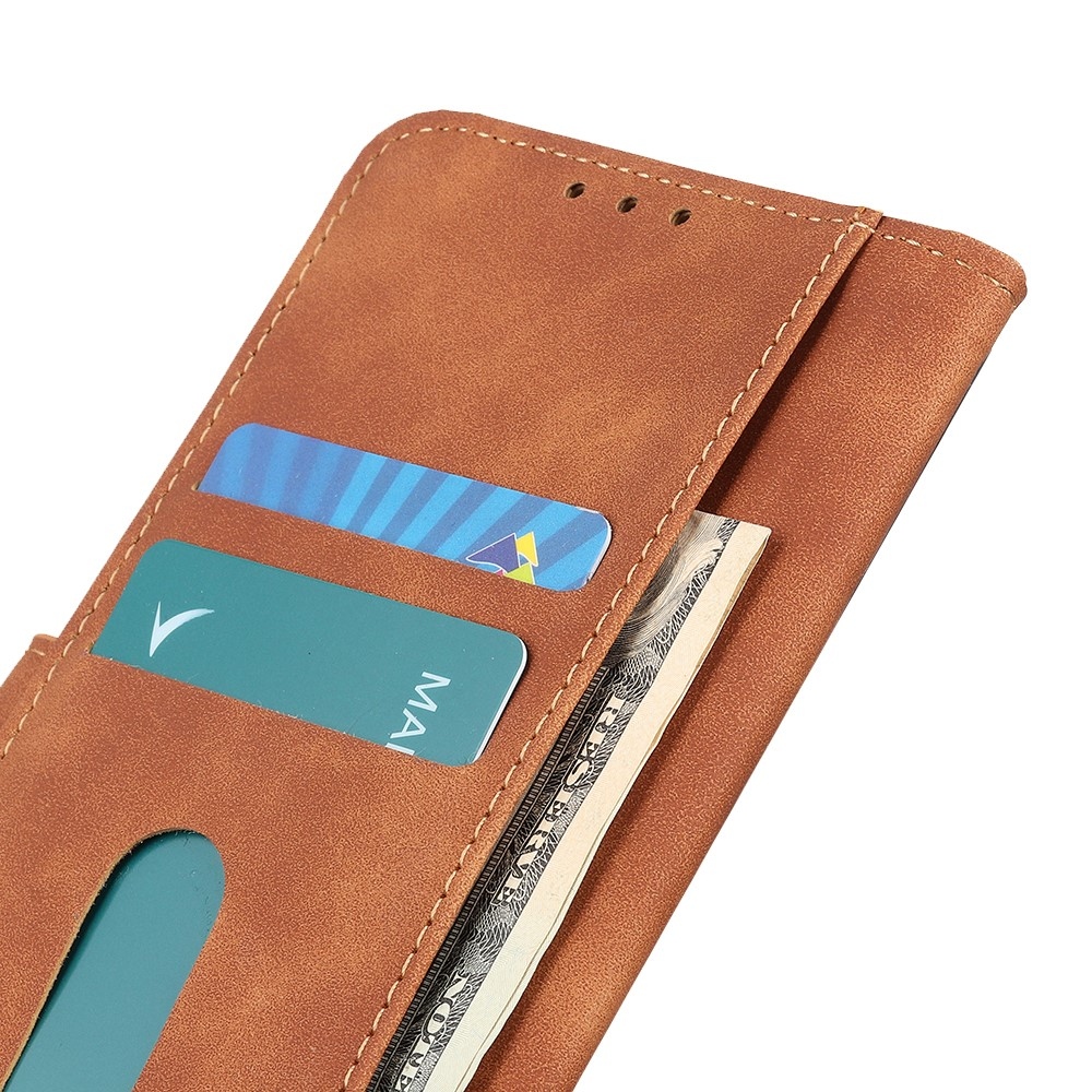 KHAZ knížkové pouzdro na Xiaomi Redmi Note 14 - hnědé