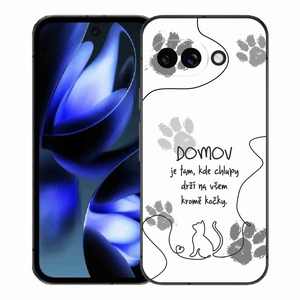 Gelový kryt mmCase na Google Pixel 9a - kočičí motiv bílé pozadí