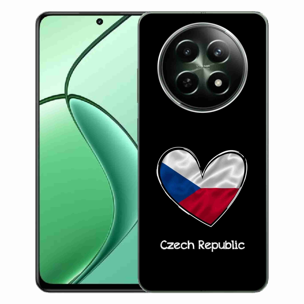 Gelový kryt mmCase na Realme 12 5G/12x 5G - vlajka srdce černé pozadí