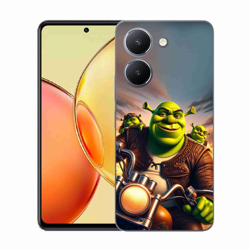 Gelový kryt mmCase na Vivo Y36 - shrek na motorce