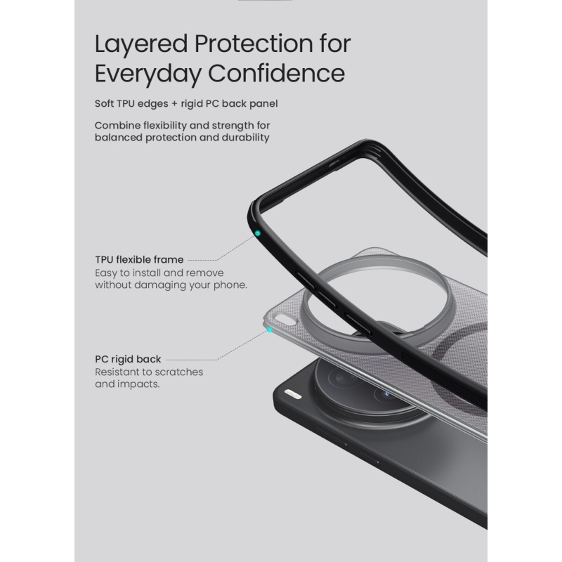 Nillkin Super Frosted PRO Magnetic Zadní Kryt pro Vivo X300 Ultra Transparent Black