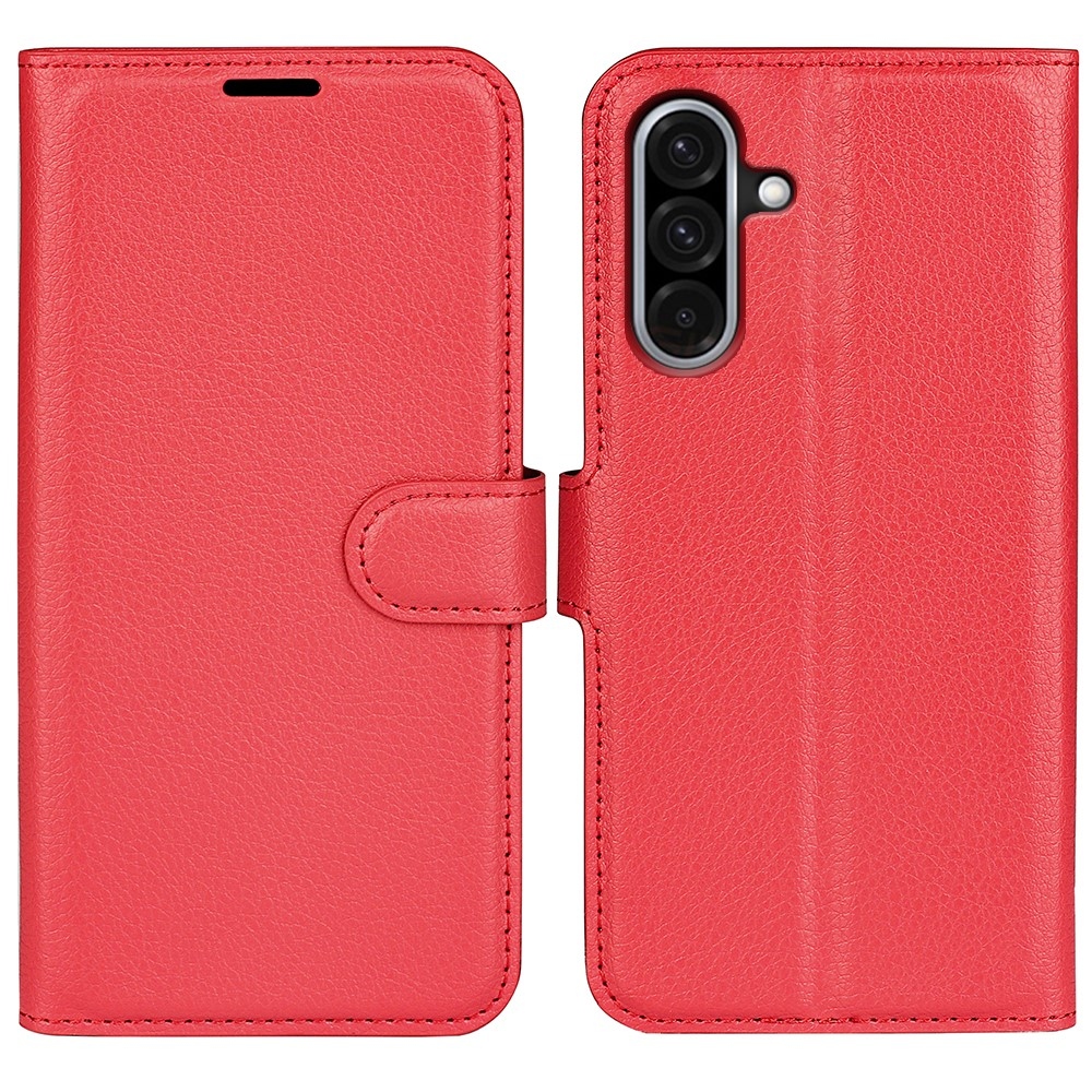 Litchi knížkové pouzdro na Samsung Galaxy A36 5G - červené