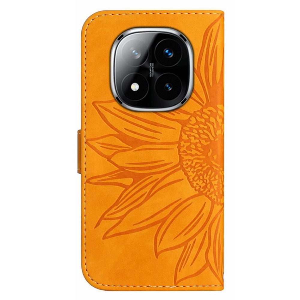 Sunflowers knížkové pouzdro na Xiaomi Redmi Note 14 Pro - žluté
